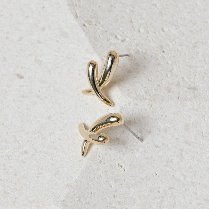 Jon Richard Jon Richard Gold Plated Polished Kiss Earrings