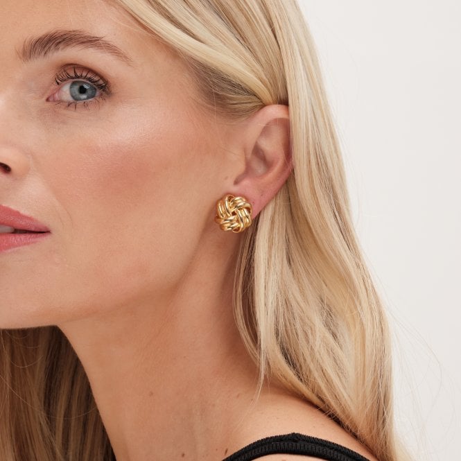 Jon Richard Jon Richard Gold Plated Polished Knot Clip Earrings