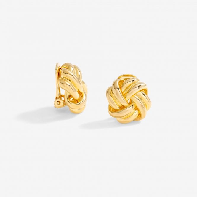 jon richard Jon Richard Gold Plated Polished Knot Clip Earrings
