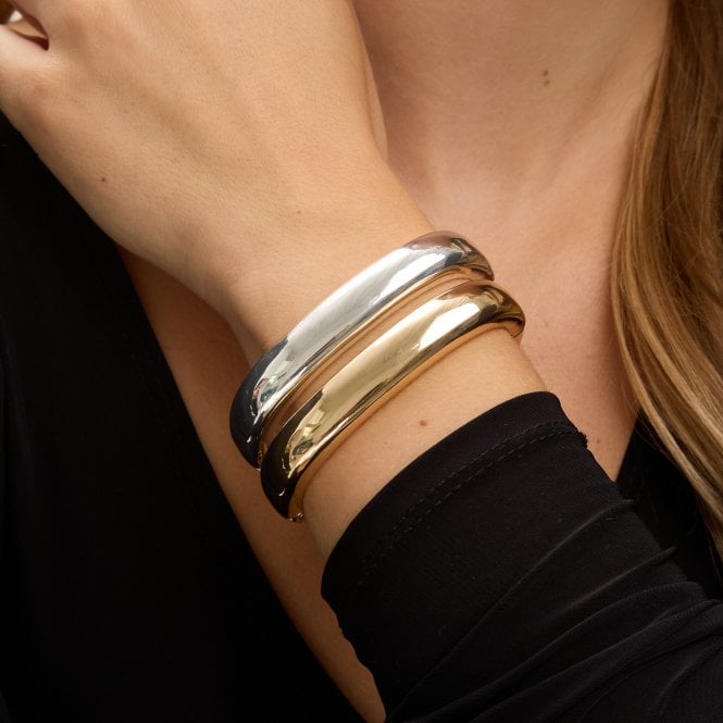 Jon Richard Jon Richard Gold Plated Polished Rectanglar Bangle