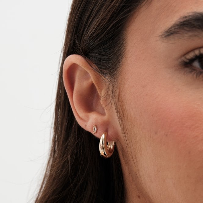 Jon Richard Jon Richard Gold Plated Polished Small Tapered Hoop Earrings