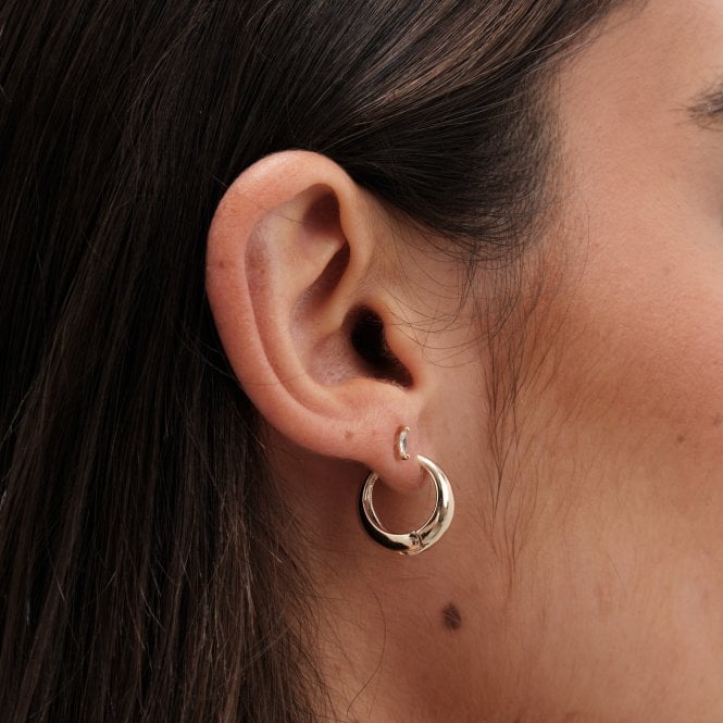 Jon Richard Jon Richard Gold Plated Polished Small Tapered Hoop Earrings