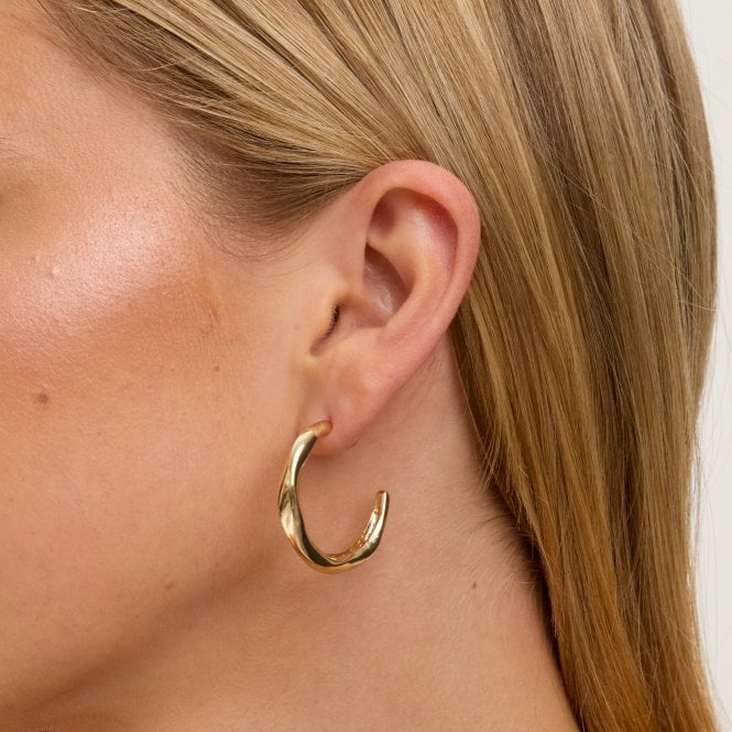Jon Richard Jon Richard Gold Plated Polished Twist Hoop Earrings
