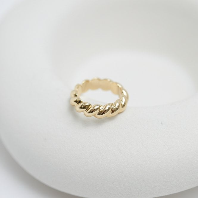 Jon Richard Jon Richard Gold Plated Polished Twisted Ring