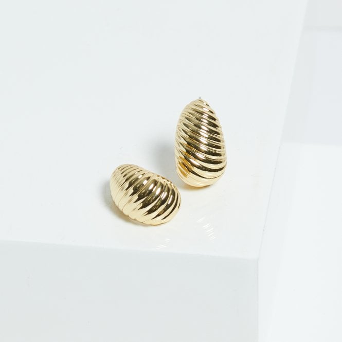 Jon Richard Jon Richard Gold Plated Ridge Dome Hoops