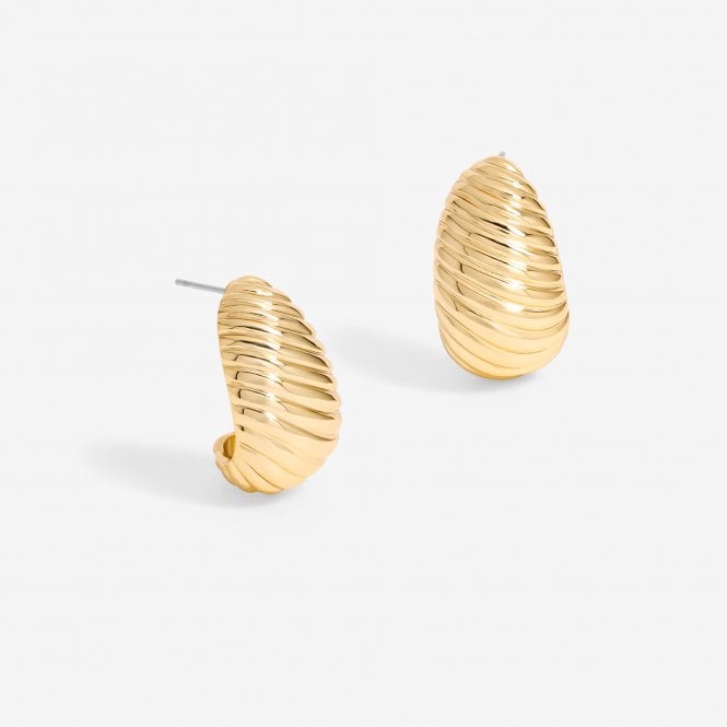 jon richard Jon Richard Gold Plated Ridge Dome Hoops