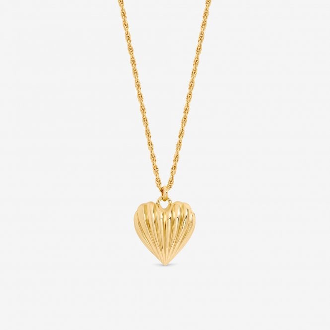 jon richard Jon Richard Gold Plated Ridge Heart Long Pendant