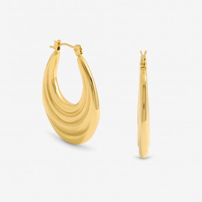 jon richard Jon Richard Gold Plated Ridge Hoop Earrings