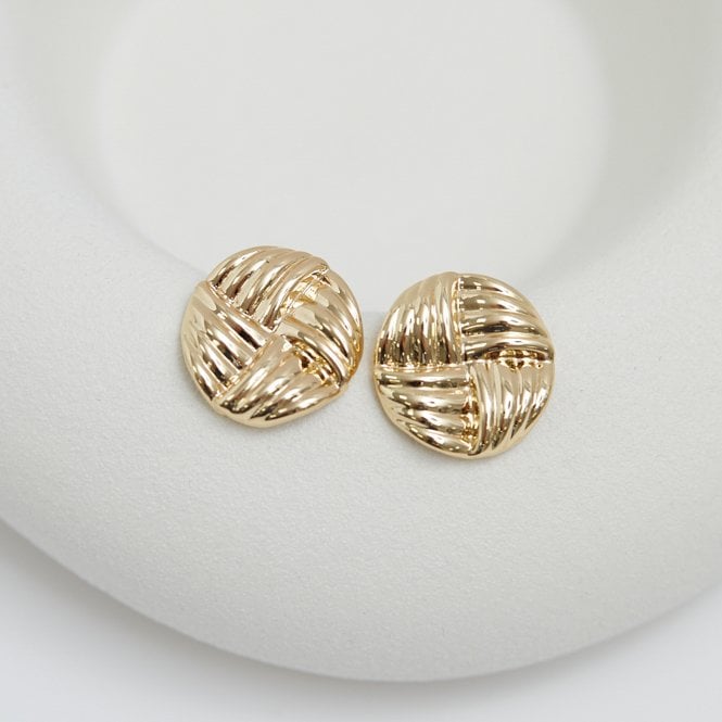 Jon Richard Jon Richard Gold Plated Ridged Statement Stud Earrings
