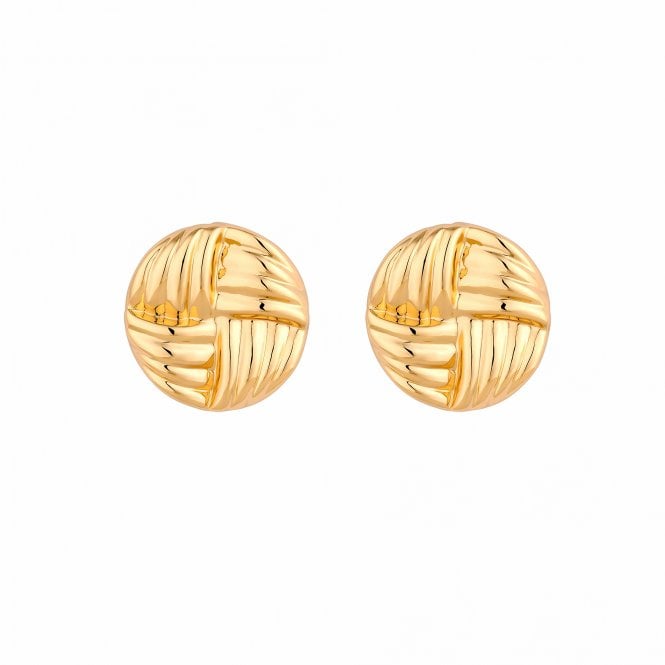 Jon Richard Jon Richard Gold Plated Ridged Statement Stud Earrings
