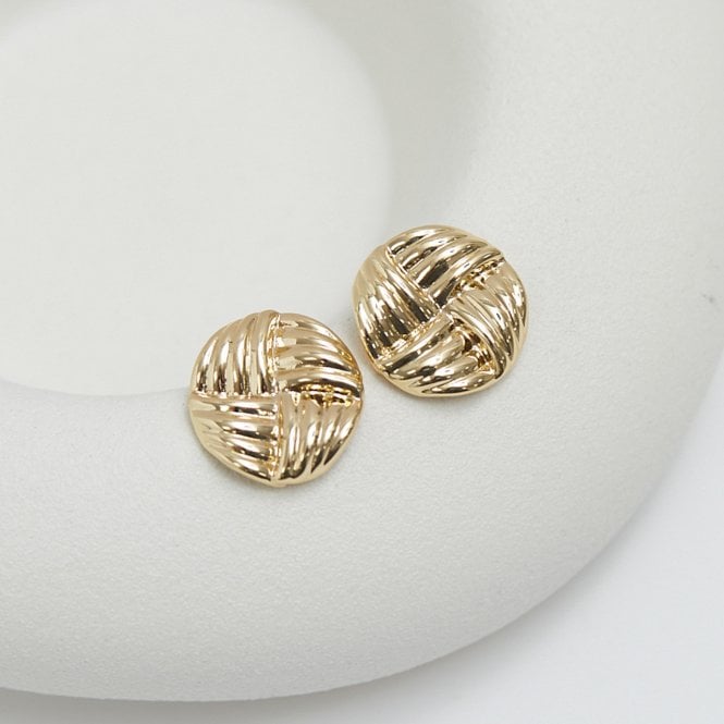 Jon Richard Jon Richard Gold Plated Ridged Statement Stud Earrings