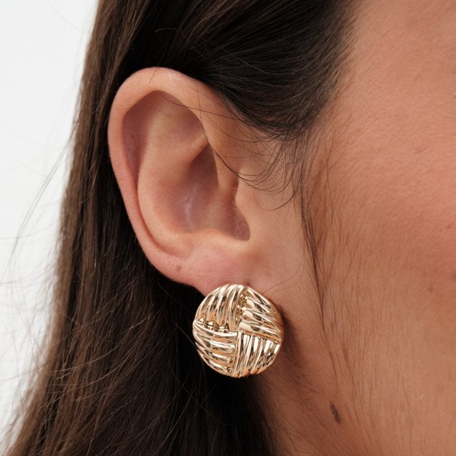 jon richard Jon Richard Gold Plated Ridged Statement Stud Earrings