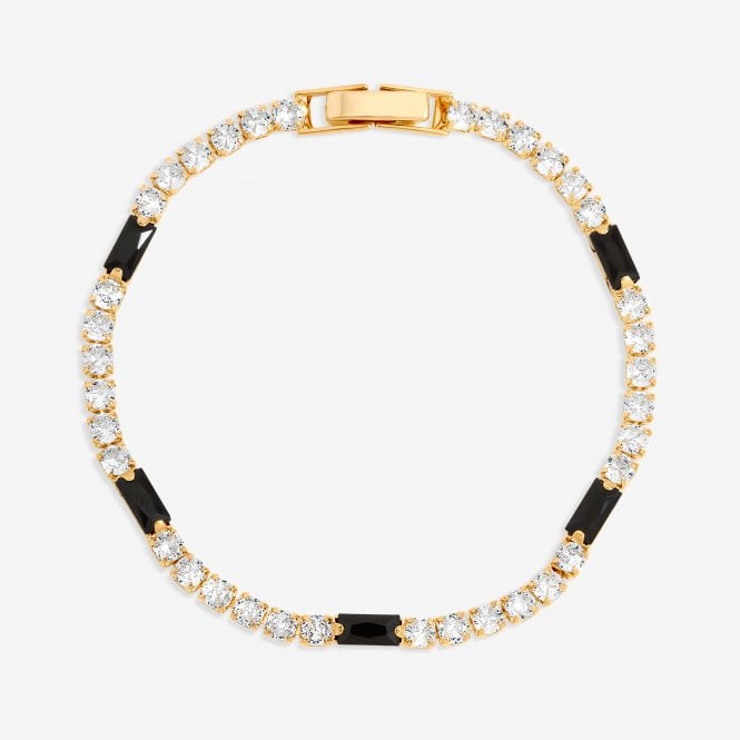 jon richard Jon Richard Gold Plated Round Stone and Jet Tennis Bracelet