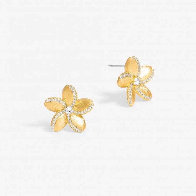 jon richard Jon Richard Gold Plated Satin Floral Earrings