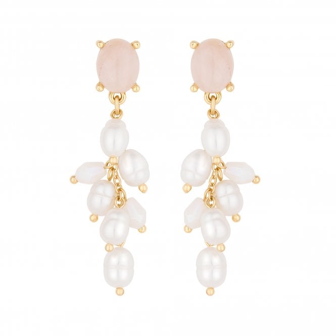 jon richard Jon Richard Gold Plated Semi Precious And Freshwater Pearl Earrings
