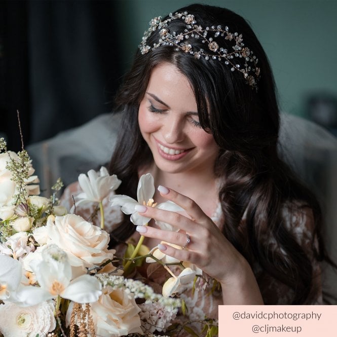 Jon Richard Jon Richard Gold Plated Sienna Gold Floral Hair Vine - Gift Pouch