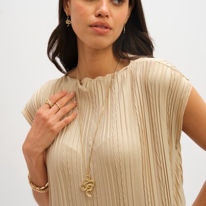 Jon Richard Jon Richard Gold Plated Snake Long Pendant