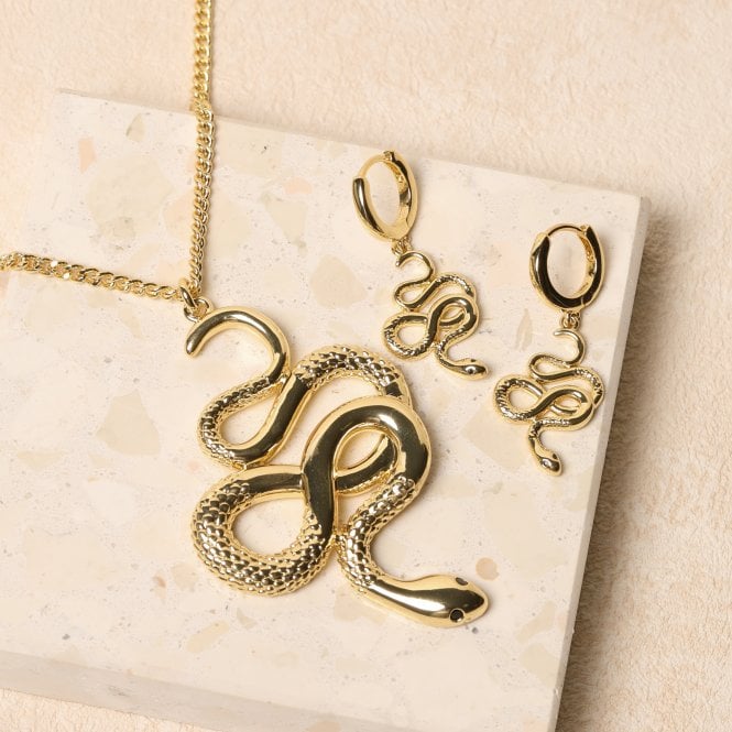 Jon Richard Jon Richard Gold Plated Snake Long Pendant