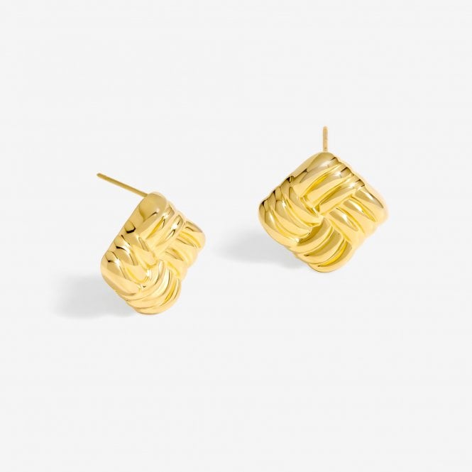 jon richard Jon Richard Gold Plated Square Ridge Earrings