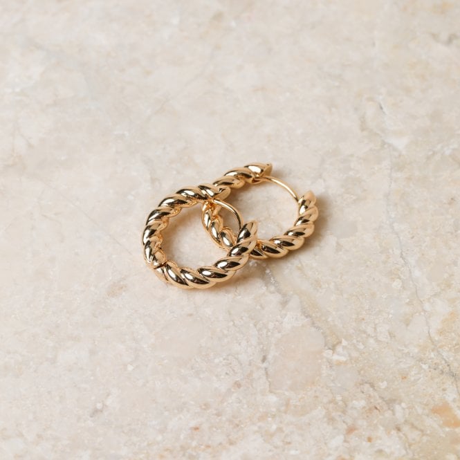 Jon Richard Jon Richard Gold Plated Twist Hoop Earrings