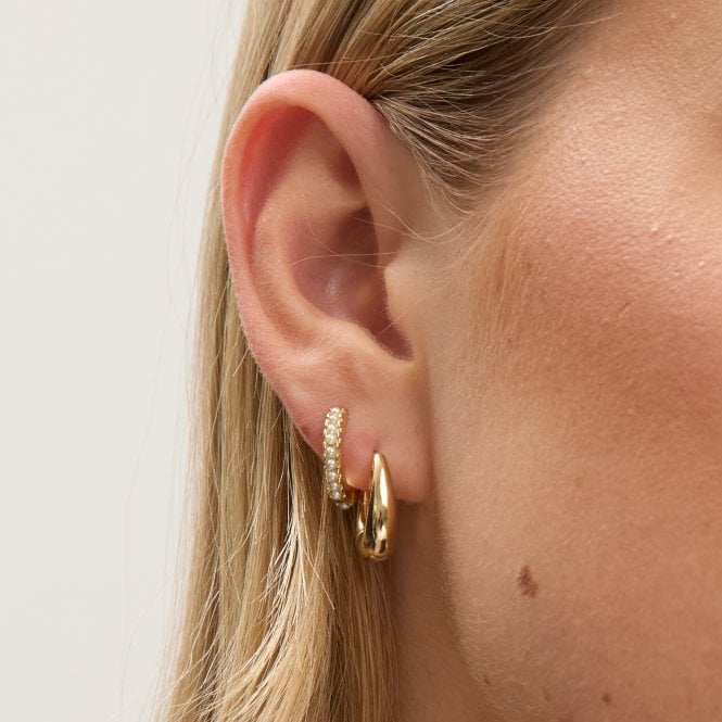 Jon Richard Jon Richard Gold Polished And Pearl Hoops - Pack Of 2