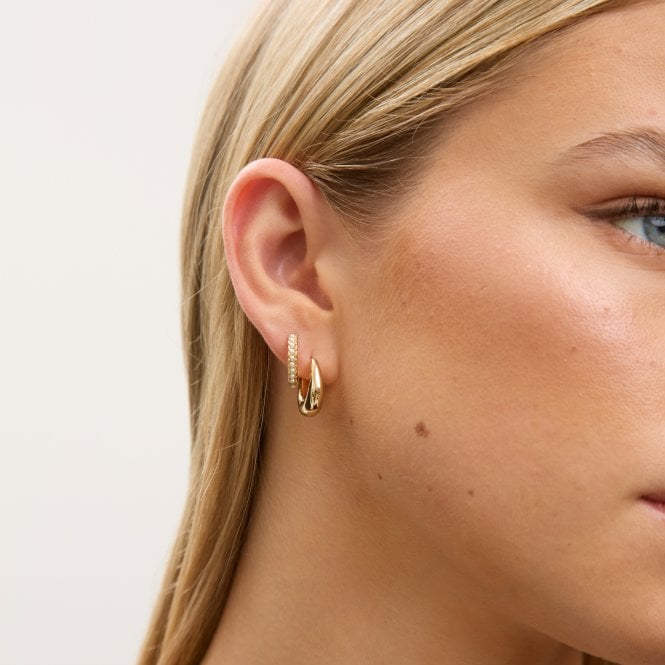 Jon Richard Jon Richard Gold Polished And Pearl Hoops - Pack Of 2