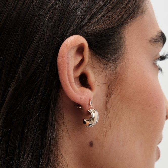 Jon Richard Jon Richard Gold Polished Crystal Dome Stud Earrings