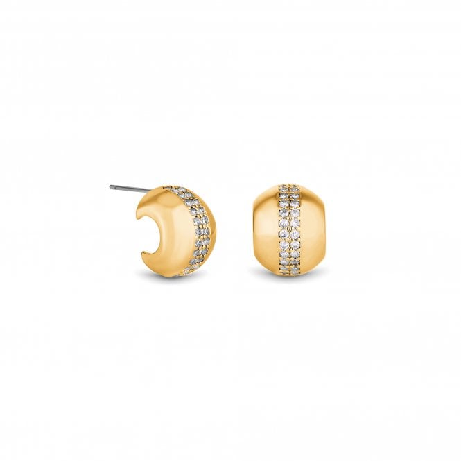 jon richard Jon Richard Gold Polished Crystal Dome Stud Earrings