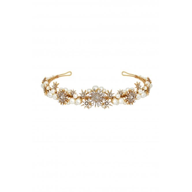 jon richard Jon Richard Gold Star And Pearl Tiara - Gift Pouch