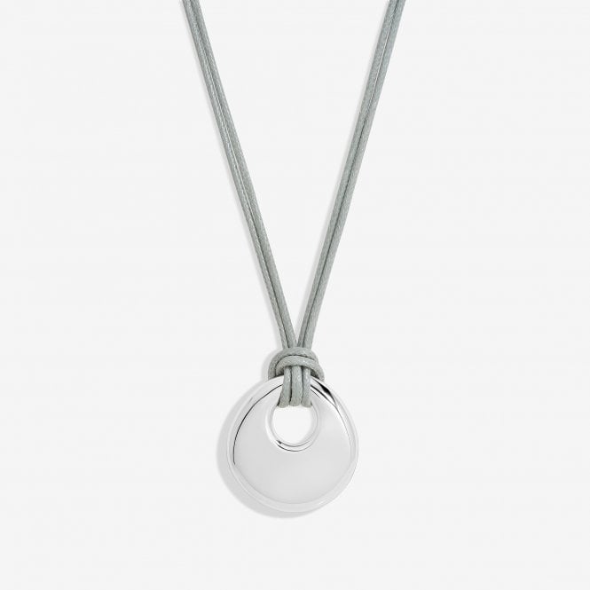 jon richard Jon Richard Grey Cord And Silver Plated Polished Pendant