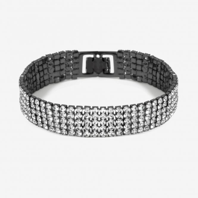 jon richard Jon Richard Hematite And Crystal Multi Row Bracelet
