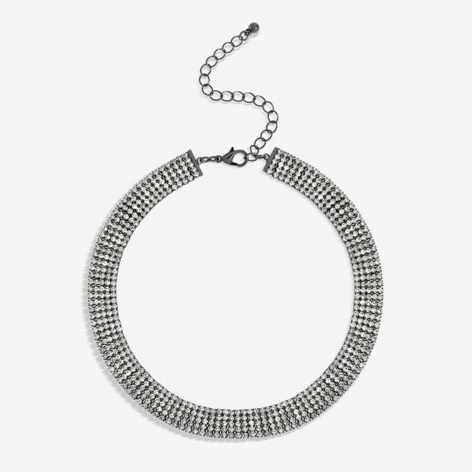 jon richard Jon Richard Hematite And Crystal Multi Row Choker