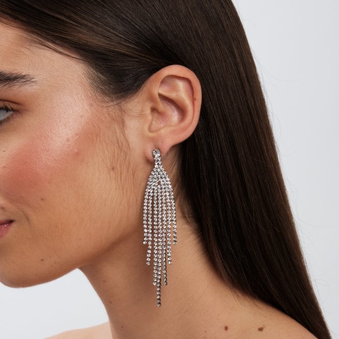 Jon Richard Jon Richard Hematite Plated And Crystal Statement Earrings