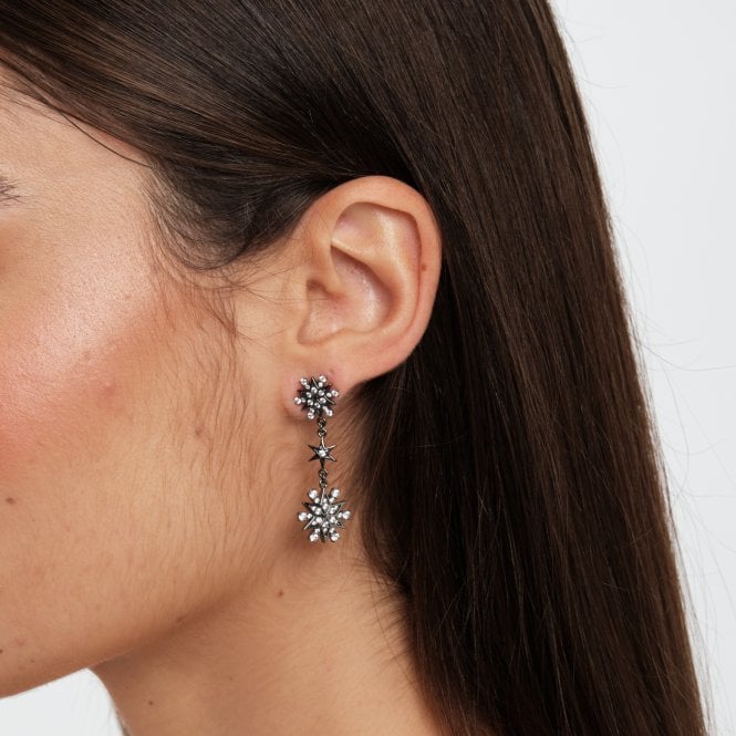 Jon Richard Jon Richard Hematitie Plated Celestial Earrings
