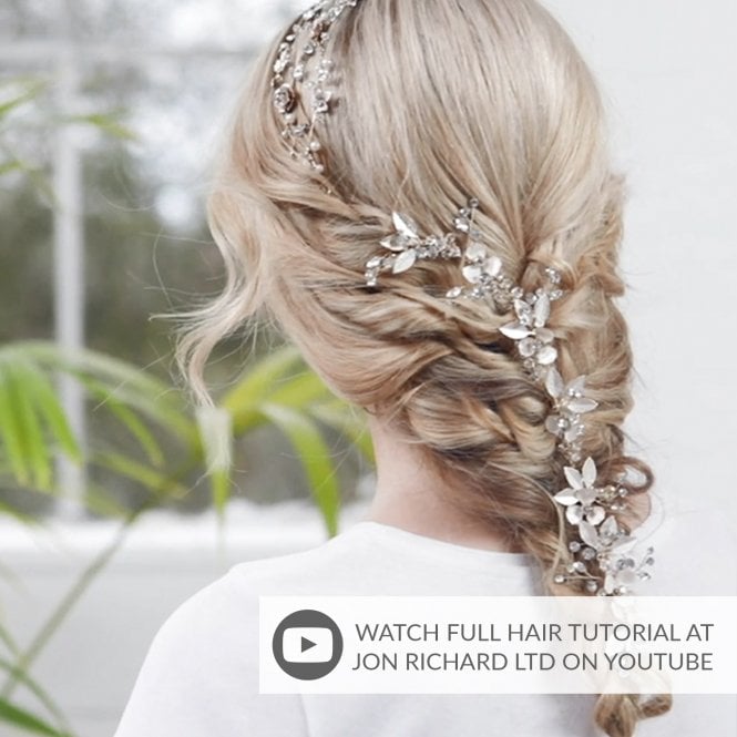 Jon Richard Jon Richard Janelle Gold Plated Brushed Leaf And Painted Floral Hair Vine - Gift Pouch