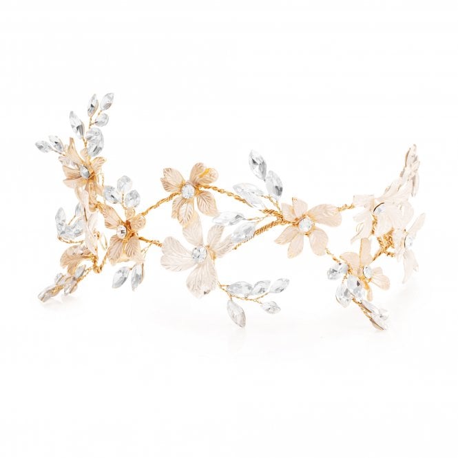 jon richard Jon Richard Jennilee Silver Plated 2 Tone Floral Hair Slide - Gift Pouch