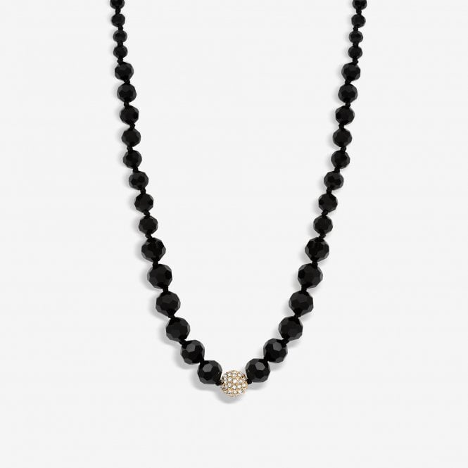 jon richard Jon Richard Jet Faceted Bead And Gold Crystal Necklace