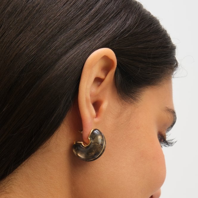 Jon Richard Jon Richard Black Resin Hoop Earrings