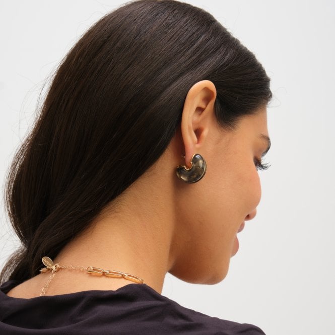 Jon Richard Jon Richard Black Resin Hoop Earrings