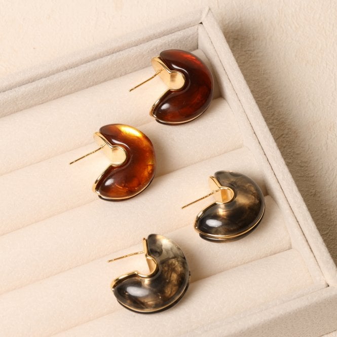 Jon Richard Jon Richard Black Resin Hoop Earrings