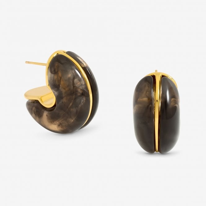 jon richard Jon Richard Black Resin Hoop Earrings