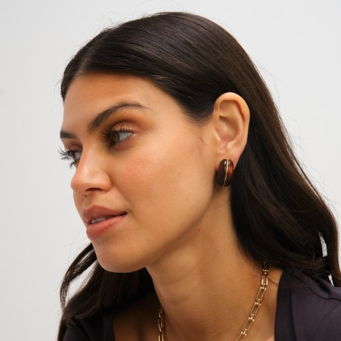 Jon Richard Jon Richard Brown Resin Hoop Earrings