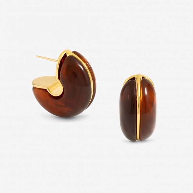 jon richard Jon Richard Brown Resin Hoop Earrings