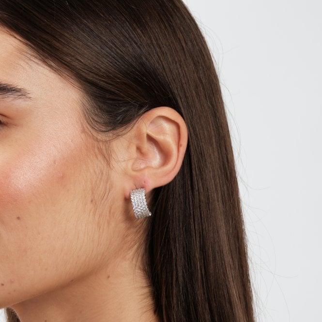 Jon Richard Jon Richard Crystal Pave Hoop Earrings