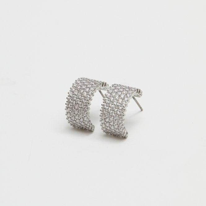 Jon Richard Jon Richard Crystal Pave Hoop Earrings