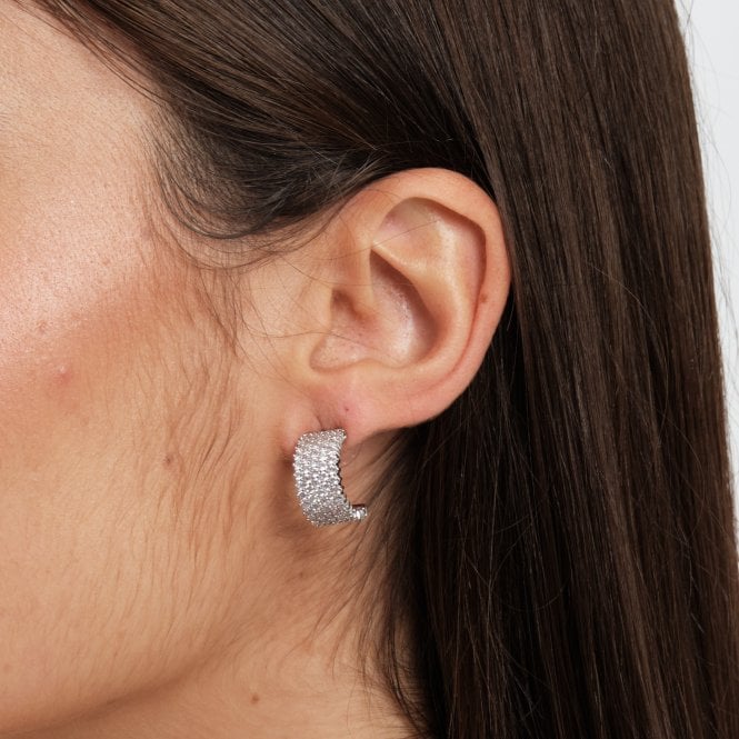 Jon Richard Jon Richard Crystal Pave Hoop Earrings