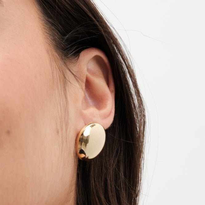 Jon Richard Jon Richard Gold Plated Dome Earrings