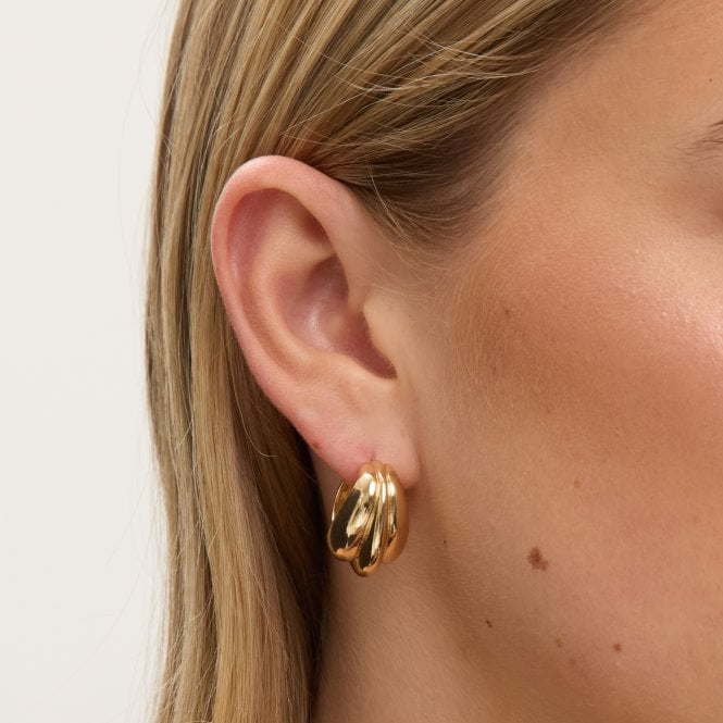 Jon Richard Jon Richard Gold Plated Domed Hoops