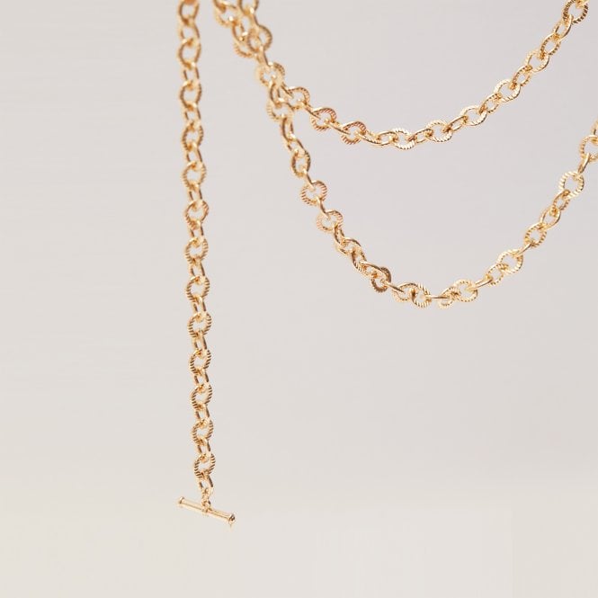 Jon Richard MOOD Gold Polished Textured Chain Belt