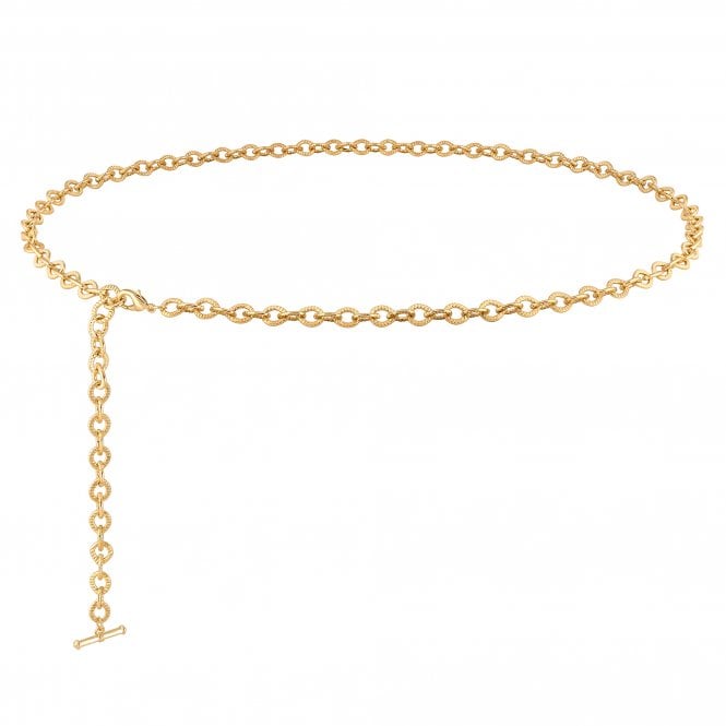 Jon Richard MOOD Gold Polished Textured Chain Belt